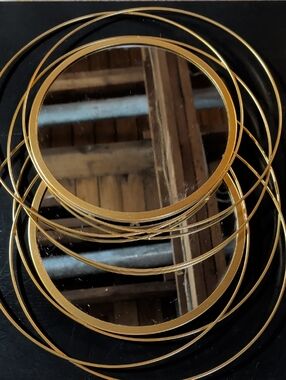 Gold Round Decorative Wall Mirror Set